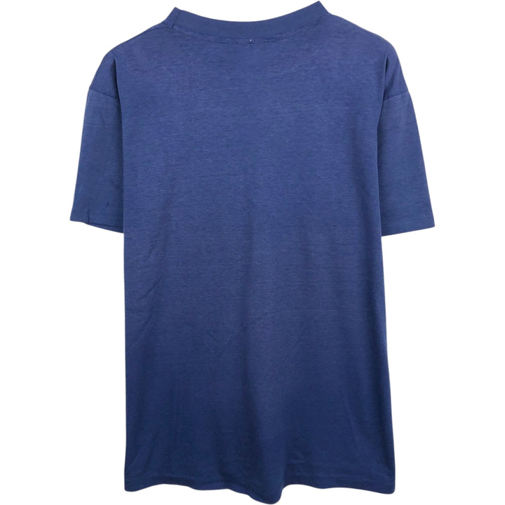 90'S Hanes Fifty-Fifty Blue Tag Advertising T-Shirt, Made in USA, Men's Size XL (approx.) cotton navy blue type Vintage Second Hand