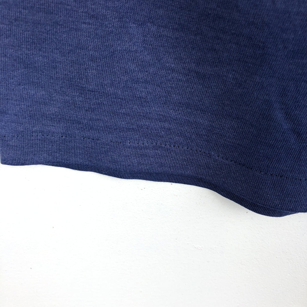 90'S Hanes Fifty-Fifty Blue Tag Advertising T-Shirt, Made in USA, Men's Size XL (approx.) cotton navy blue type Vintage Second Hand
