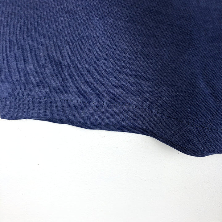 90'S Hanes Fifty-Fifty Blue Tag Advertising T-Shirt, Made in USA, Men's Size XL (approx.) cotton navy blue type Vintage Second Hand