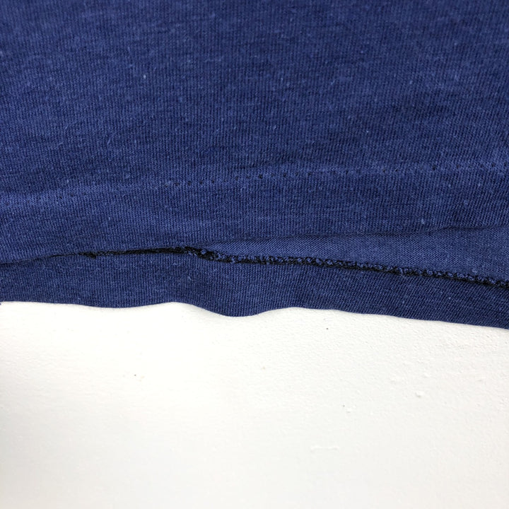 90'S Hanes Fifty-Fifty Blue Tag Advertising T-Shirt, Made in USA, Men's Size XL (approx.) cotton navy blue type Vintage Second Hand