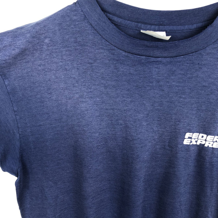 90'S Hanes Fifty-Fifty Blue Tag Advertising T-Shirt, Made in USA, Men's Size XL (approx.) cotton navy blue type Vintage Second Hand