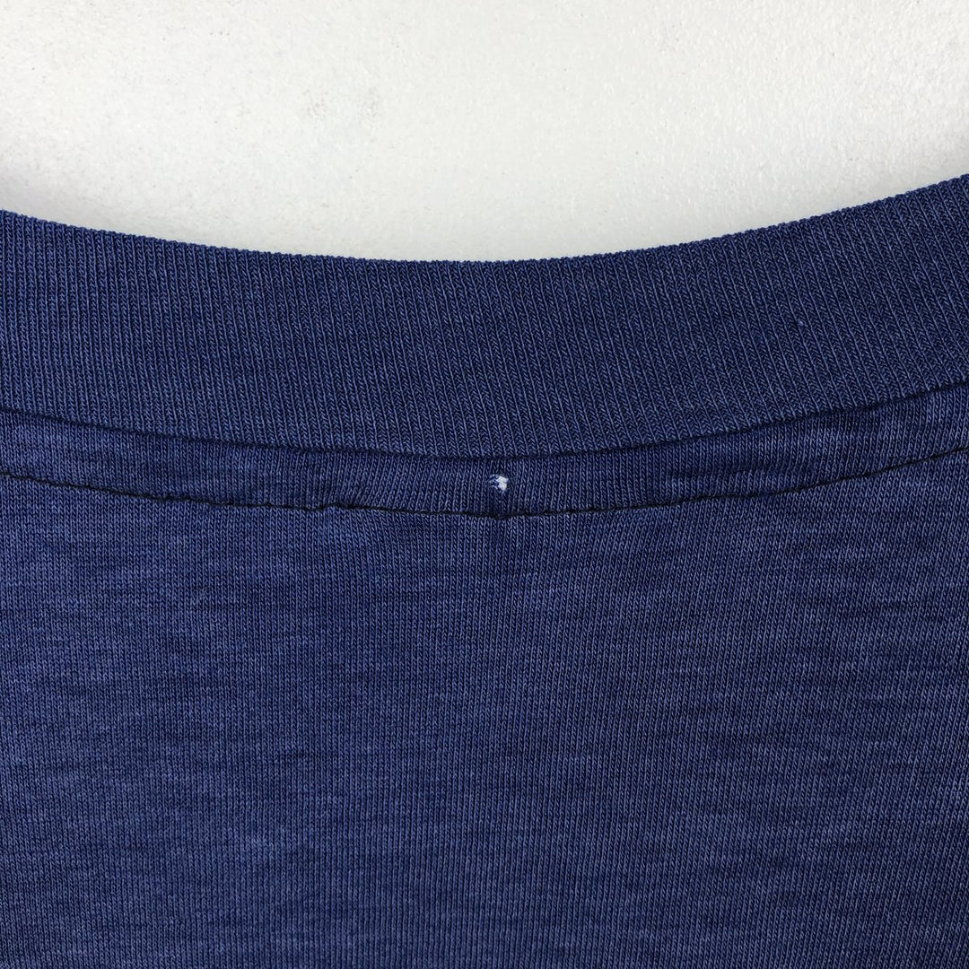 90'S Hanes Fifty-Fifty Blue Tag Advertising T-Shirt, Made in USA, Men's Size XL (approx.) cotton navy blue type Vintage Second Hand