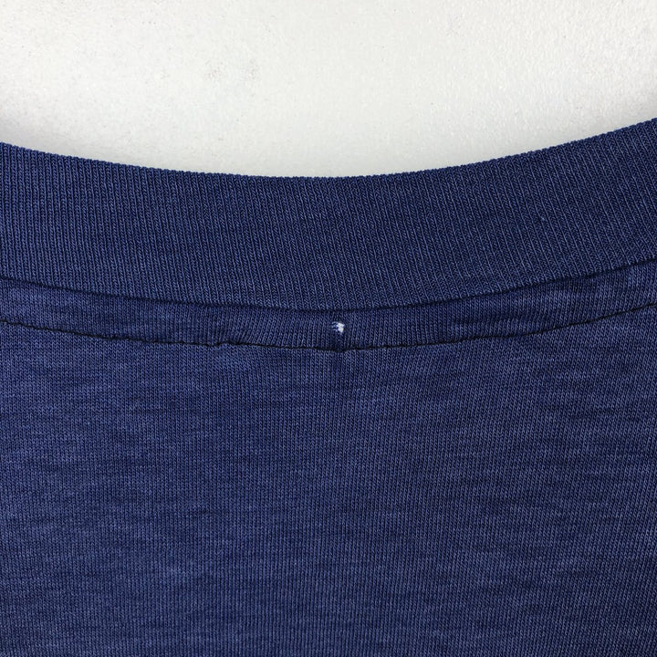 90'S Hanes Fifty-Fifty Blue Tag Advertising T-Shirt, Made in USA, Men's Size XL (approx.) cotton navy blue type Vintage Second Hand