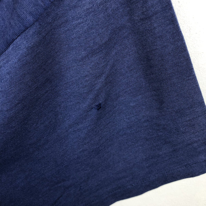 90'S Hanes Fifty-Fifty Blue Tag Advertising T-Shirt, Made in USA, Men's Size XL (approx.) cotton navy blue type Vintage Second Hand