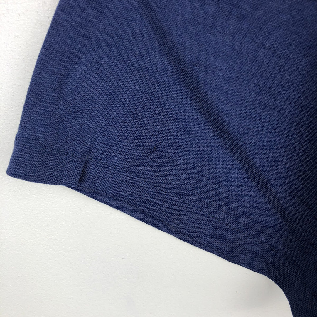 90'S Hanes Fifty-Fifty Blue Tag Advertising T-Shirt, Made in USA, Men's Size XL (approx.) cotton navy blue type Vintage Second Hand
