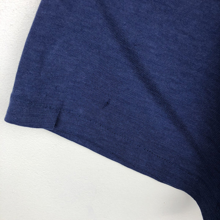 90'S Hanes Fifty-Fifty Blue Tag Advertising T-Shirt, Made in USA, Men's Size XL (approx.) cotton navy blue type Vintage Second Hand