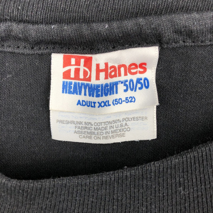 90'S Hanes HEAVYWEIGHT 50 cotton black type Vintage Second Hand