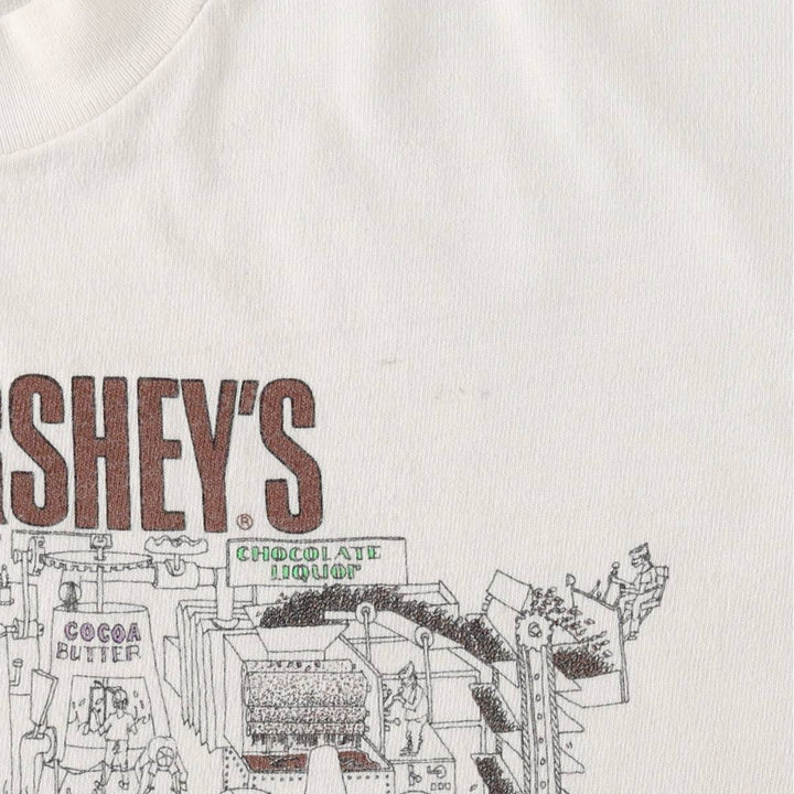 90'S Hanes The Hershey Company Print T-Shirt, Made in USA, Men's Size M (approx.), Vintage cotton white type Vintage Second Hand