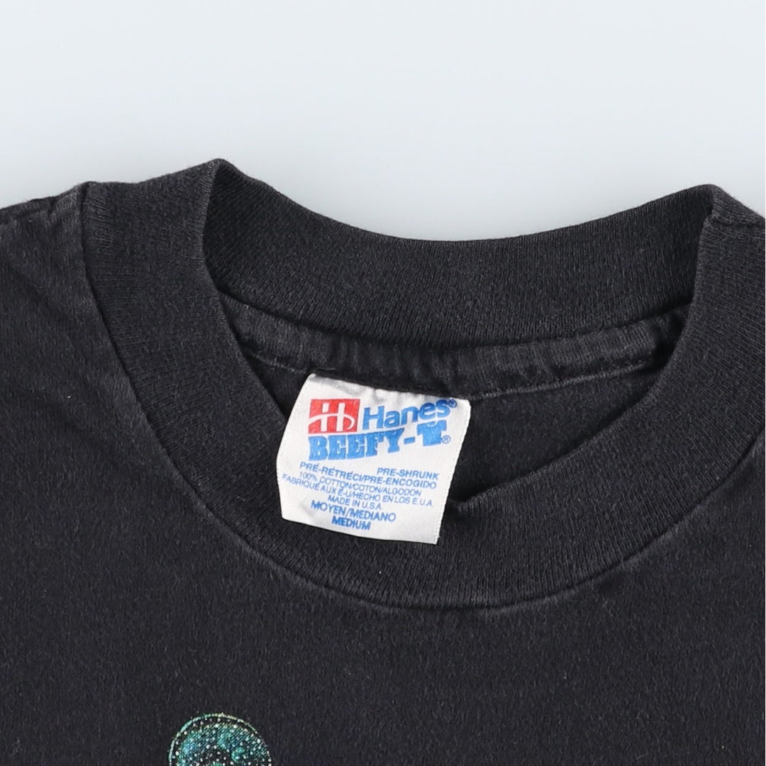 90'S Hanes BEEFY-T Art T-Shirt, Made in USA, Men's Size M (Equivalent), Vintage cotton black type Vintage Second Hand
