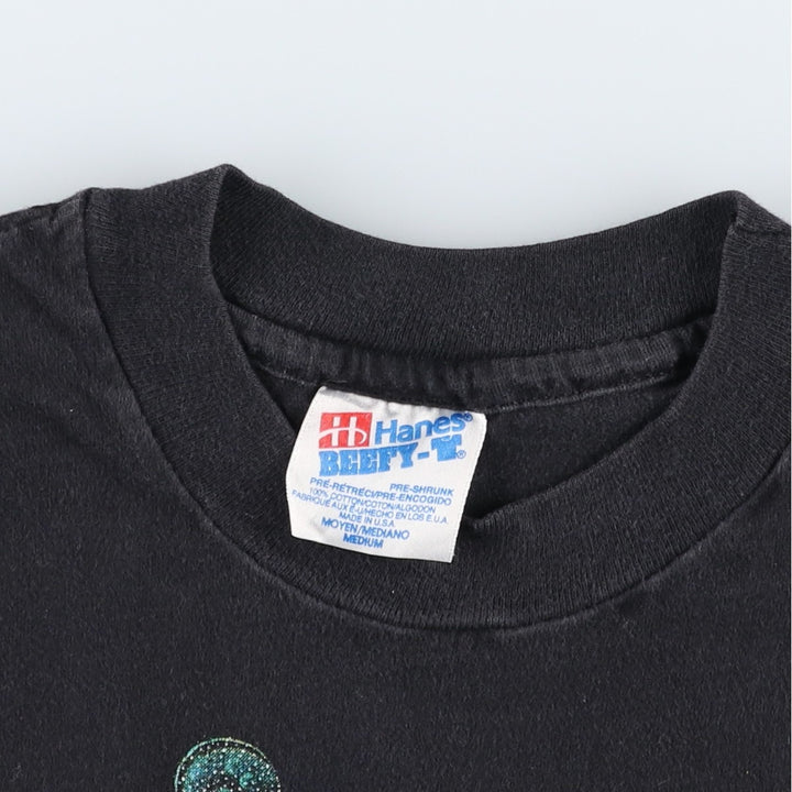 90'S Hanes BEEFY-T Art T-Shirt, Made in USA, Men's Size M (Equivalent), Vintage cotton black type Vintage Second Hand