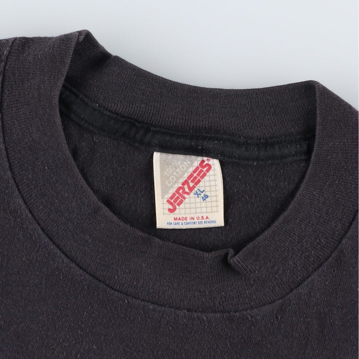 Vintage 80s-90'S Jerzees Printed T-Shirt, Made in USA, Men's XL cotton black type Vintage Second Hand