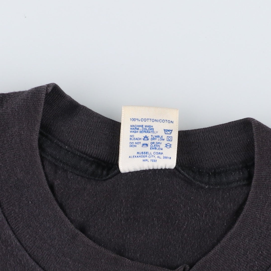 Vintage 80s-90'S Jerzees Printed T-Shirt, Made in USA, Men's XL cotton black type Vintage Second Hand