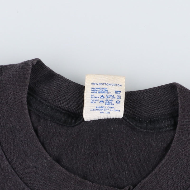 Vintage 80s-90'S Jerzees Printed T-Shirt, Made in USA, Men's XL cotton black type Vintage Second Hand