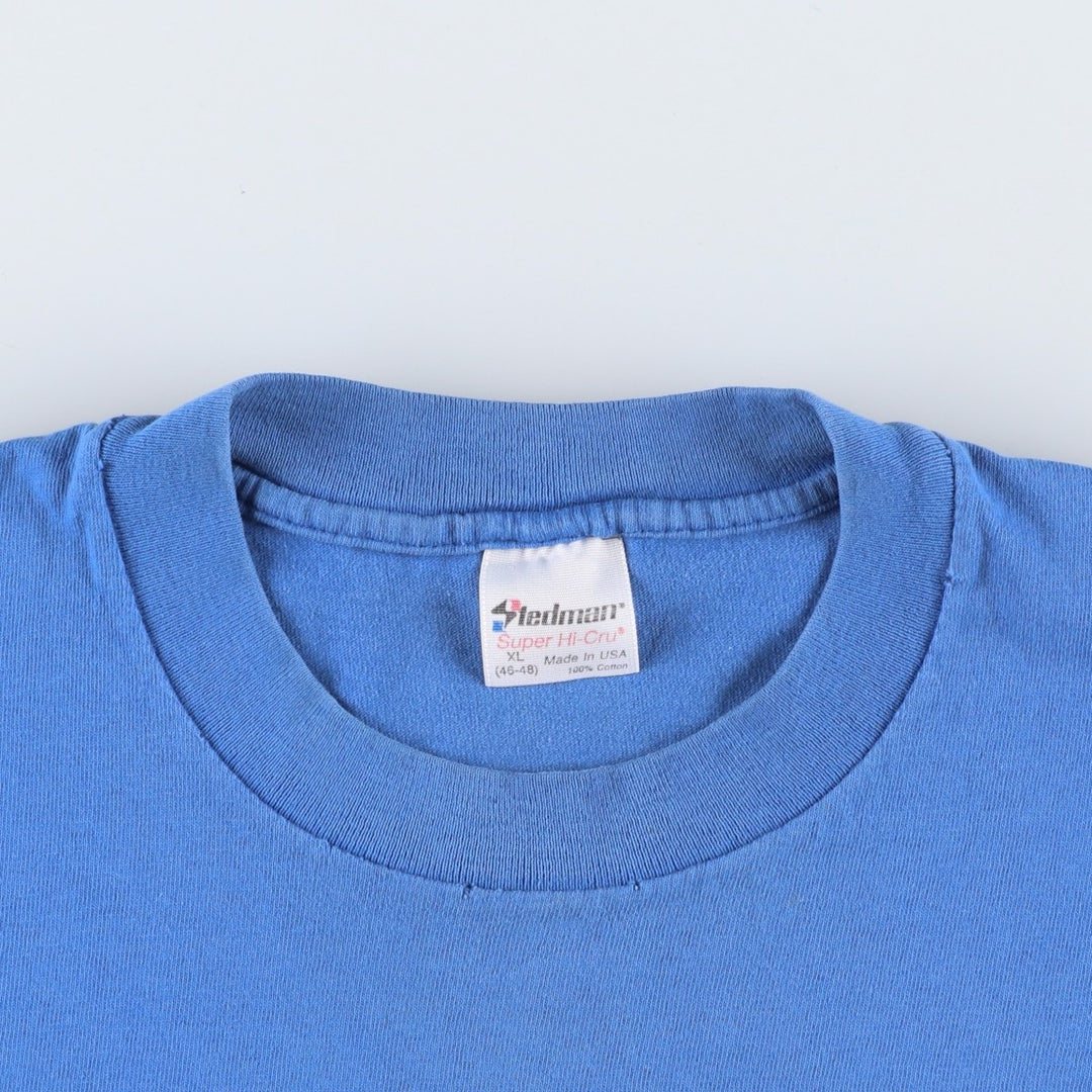80s-90'S Stedman souvenir T-shirt, made in USA, men's size XL equivalent, vintage. cotton blue type Vintage Second Hand