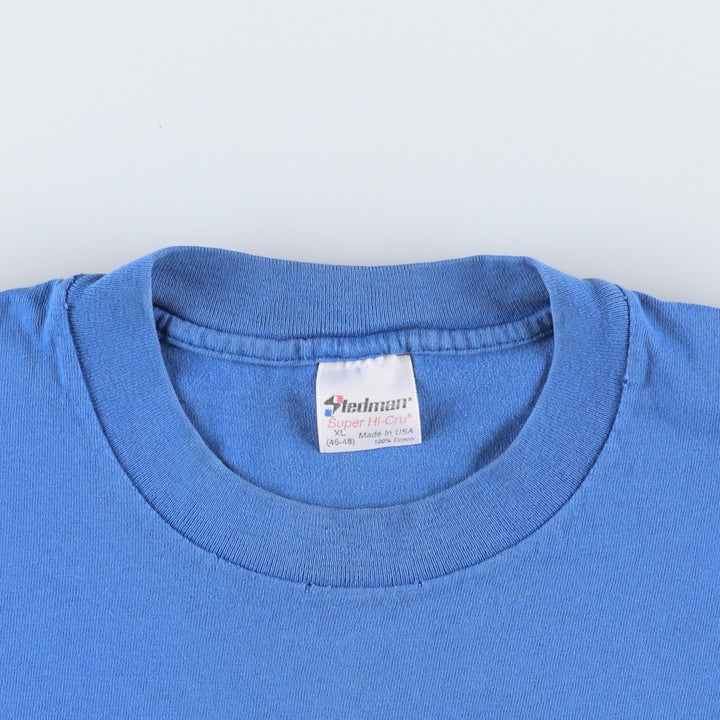 80s-90'S Stedman souvenir T-shirt, made in USA, men's size XL equivalent, vintage. cotton blue type Vintage Second Hand