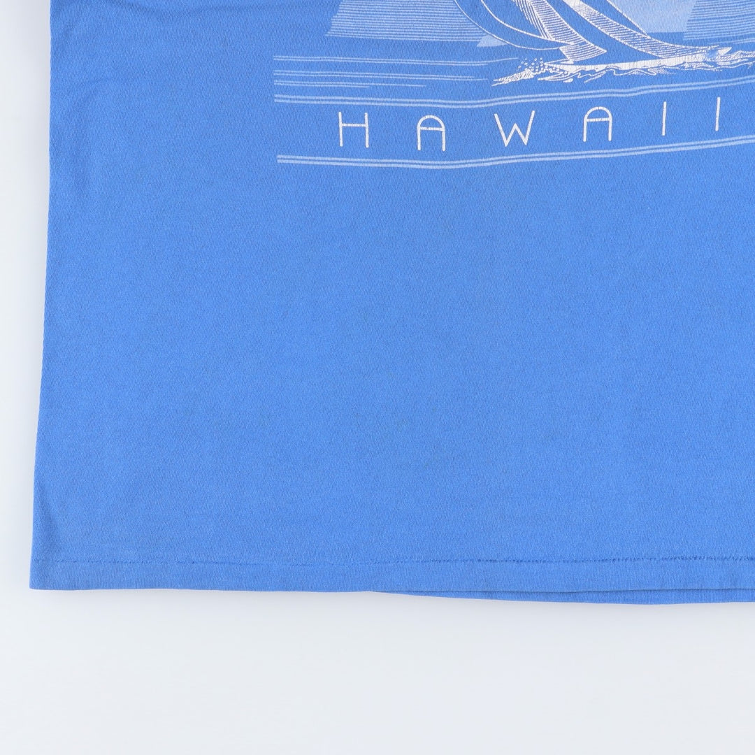80s-90'S Stedman souvenir T-shirt, made in USA, men's size XL equivalent, vintage. cotton blue type Vintage Second Hand