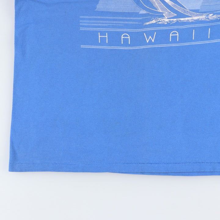 80s-90'S Stedman souvenir T-shirt, made in USA, men's size XL equivalent, vintage. cotton blue type Vintage Second Hand
