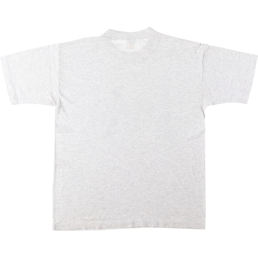 TNT Pelican Pattern Print T-Shirt, Made in USA, Men's Size L (Equivalent), Vintage cotton gray type Vintage Second Hand
