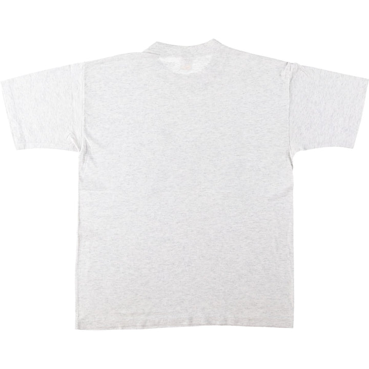 TNT Pelican Pattern Print T-Shirt, Made in USA, Men's Size L (Equivalent), Vintage cotton gray type Vintage Second Hand