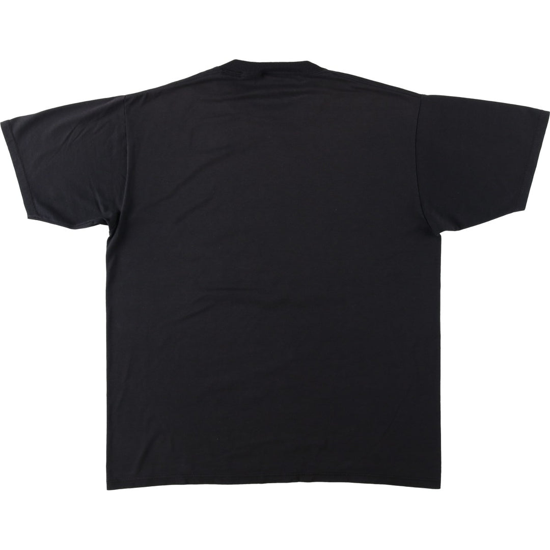 90'S Jerzees SUPER T Print T-Shirt, Made in USA, Men's XL equivalent, Vintage cotton black type Vintage Second Hand