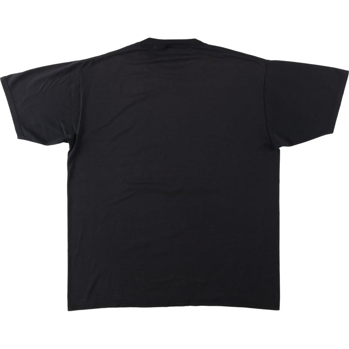 90'S Jerzees SUPER T Print T-Shirt, Made in USA, Men's XL equivalent, Vintage cotton black type Vintage Second Hand