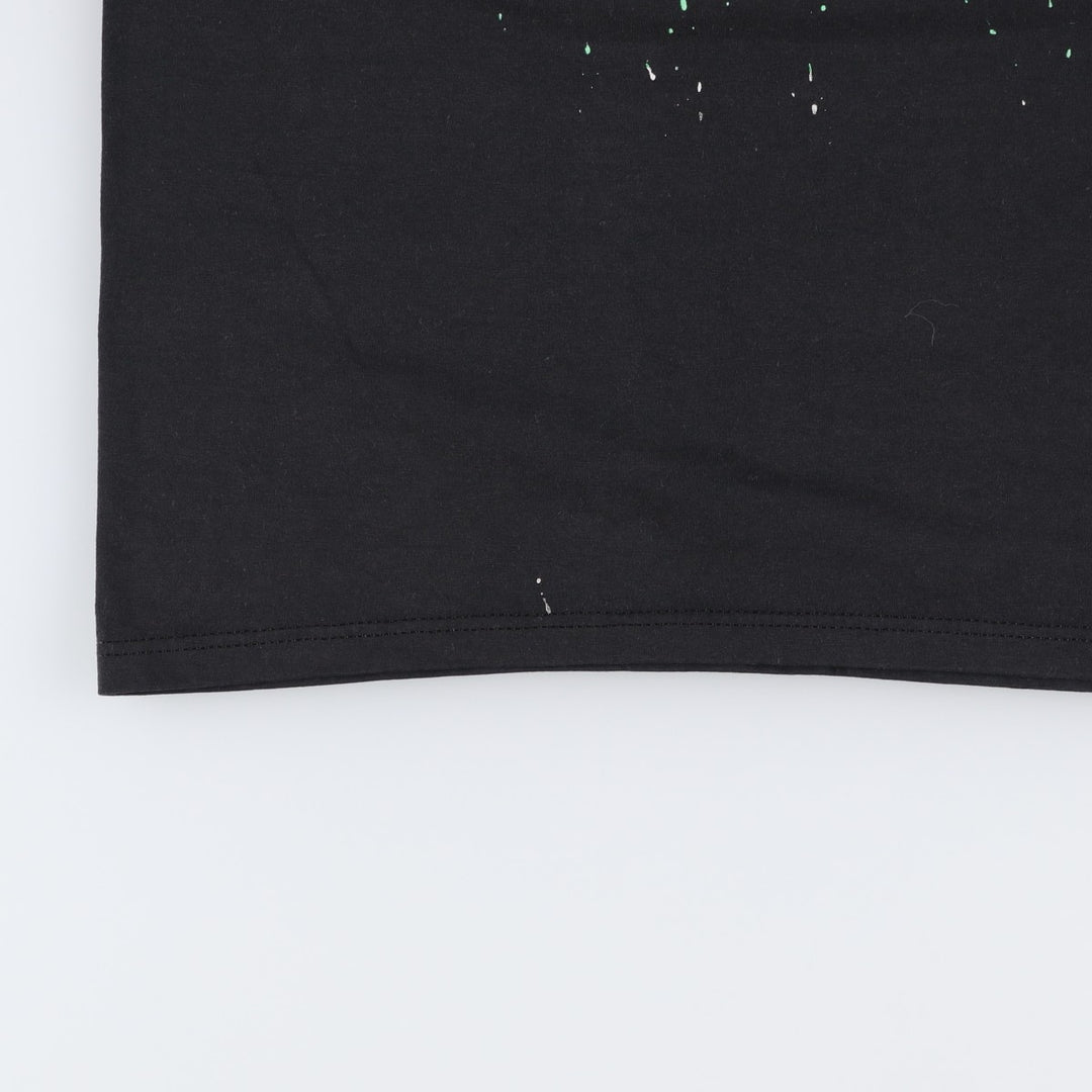 90'S Jerzees SUPER T Print T-Shirt, Made in USA, Men's XL equivalent, Vintage cotton black type Vintage Second Hand