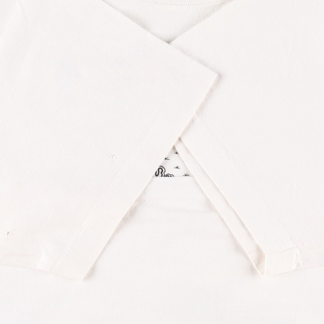 90'S Anvil Printed T-shirt Made in USA Men's XL Vintage cotton white type Vintage Second Hand