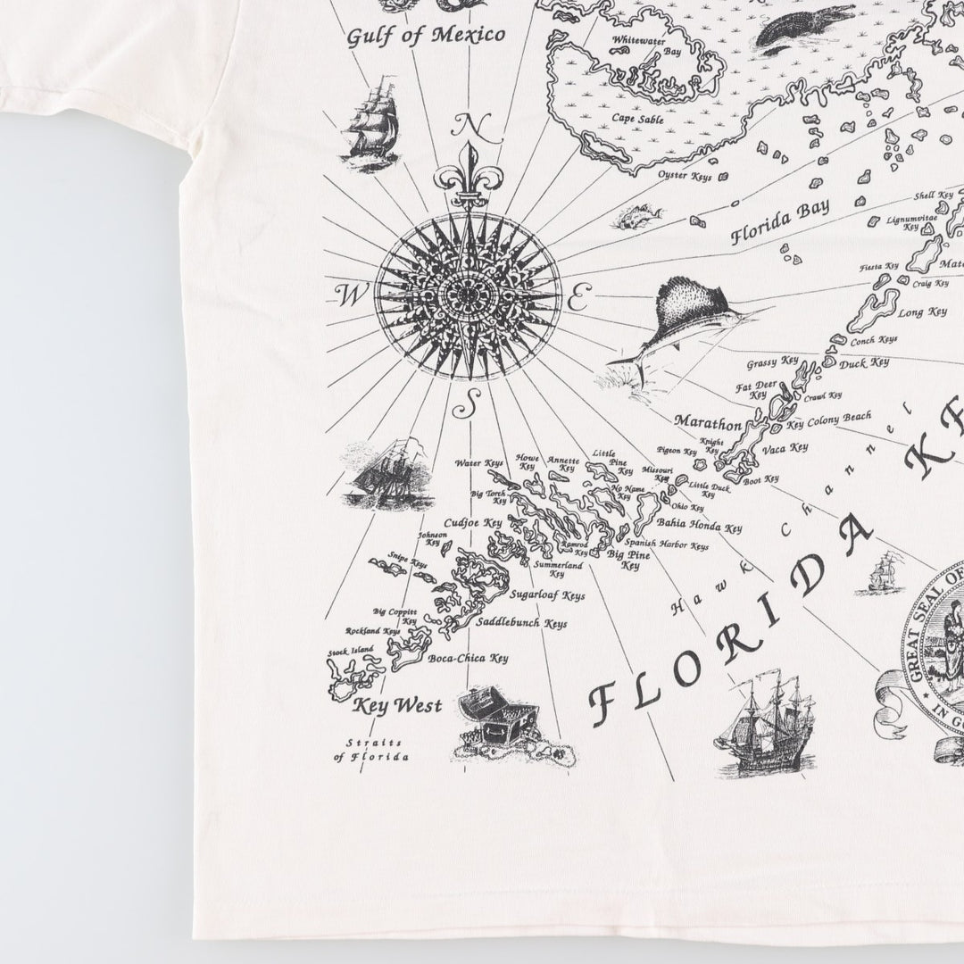 90'S Anvil Printed T-shirt Made in USA Men's XL Vintage cotton white type Vintage Second Hand