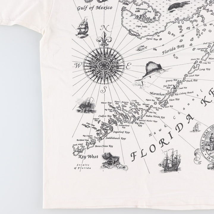 90'S Anvil Printed T-shirt Made in USA Men's XL Vintage cotton white type Vintage Second Hand