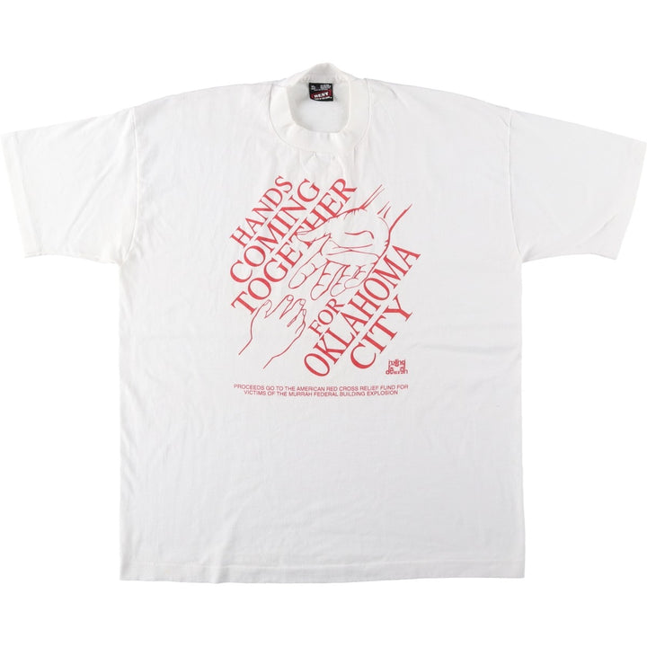90'S Fruit of the Loom printed T-shirt, made in the USA, men's XL size, vintage cotton white type Vintage Second Hand