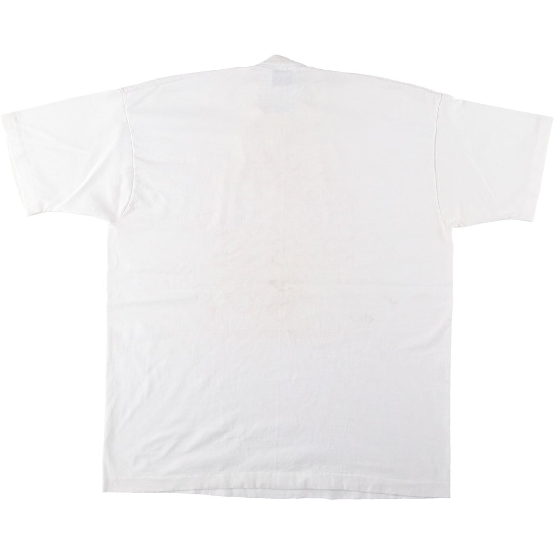 90'S Fruit of the Loom printed T-shirt, made in the USA, men's XL size, vintage cotton white type Vintage Second Hand