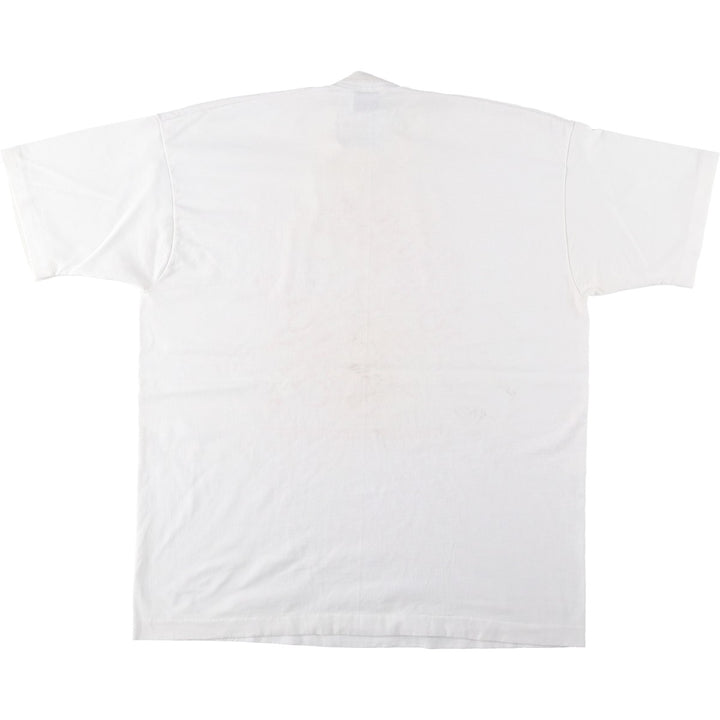 90'S Fruit of the Loom printed T-shirt, made in the USA, men's XL size, vintage cotton white type Vintage Second Hand