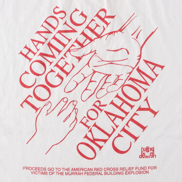 90'S Fruit of the Loom printed T-shirt, made in the USA, men's XL size, vintage cotton white type Vintage Second Hand