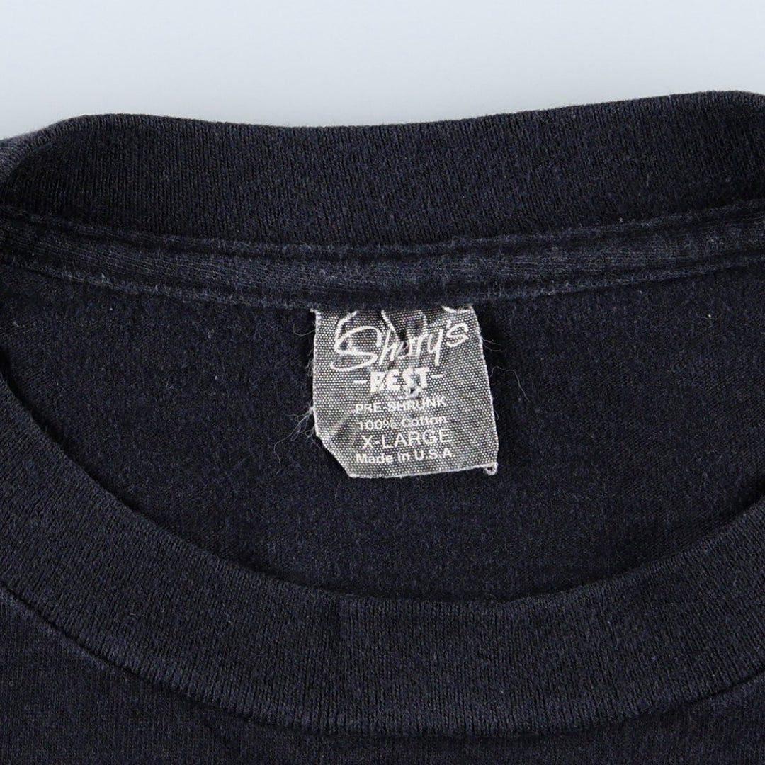80'S Sherry's BEST Print T-Shirt, Made in USA, Men's XL equivalent, Vintage cotton black type Vintage Second Hand