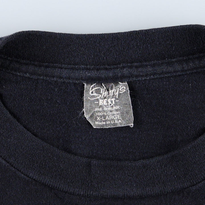 80'S Sherry's BEST Print T-Shirt, Made in USA, Men's XL equivalent, Vintage cotton black type Vintage Second Hand