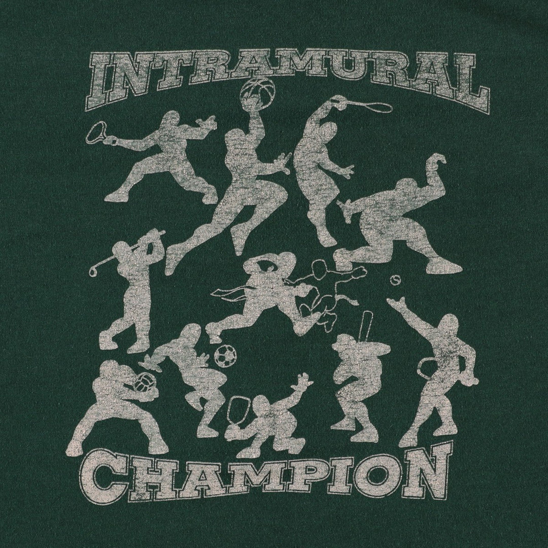 90'S Fruit of the Loom Best Printed T-shirt, Made in USA, Men's L size, Vintage cotton Green type dark green Vintage Second Hand