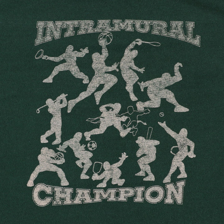 90'S Fruit of the Loom Best Printed T-shirt, Made in USA, Men's L size, Vintage cotton Green type dark green Vintage Second Hand