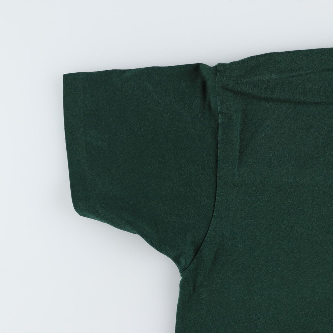 90'S Fruit of the Loom Best Printed T-shirt, Made in USA, Men's L size, Vintage cotton Green type dark green Vintage Second Hand