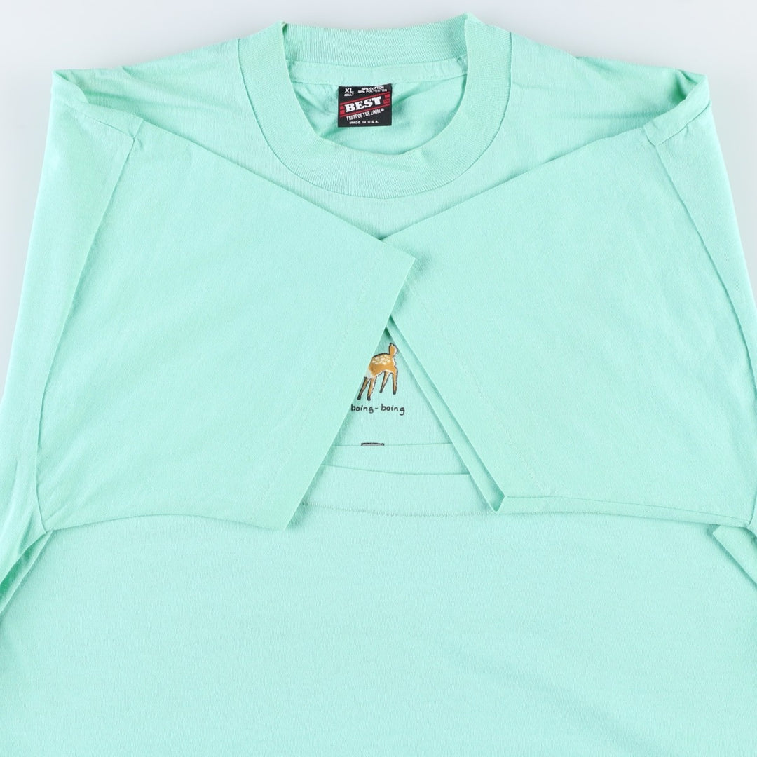 90'S Screen Stars Pine Mountain Wild Animal Park Advertising T-Shirt, Made in USA, Men's XL equivalent. cotton Mint green Vintage Second Hand