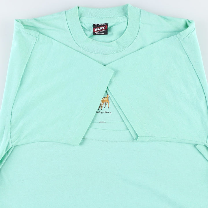 90'S Screen Stars Pine Mountain Wild Animal Park Advertising T-Shirt, Made in USA, Men's XL equivalent. cotton Mint green Vintage Second Hand