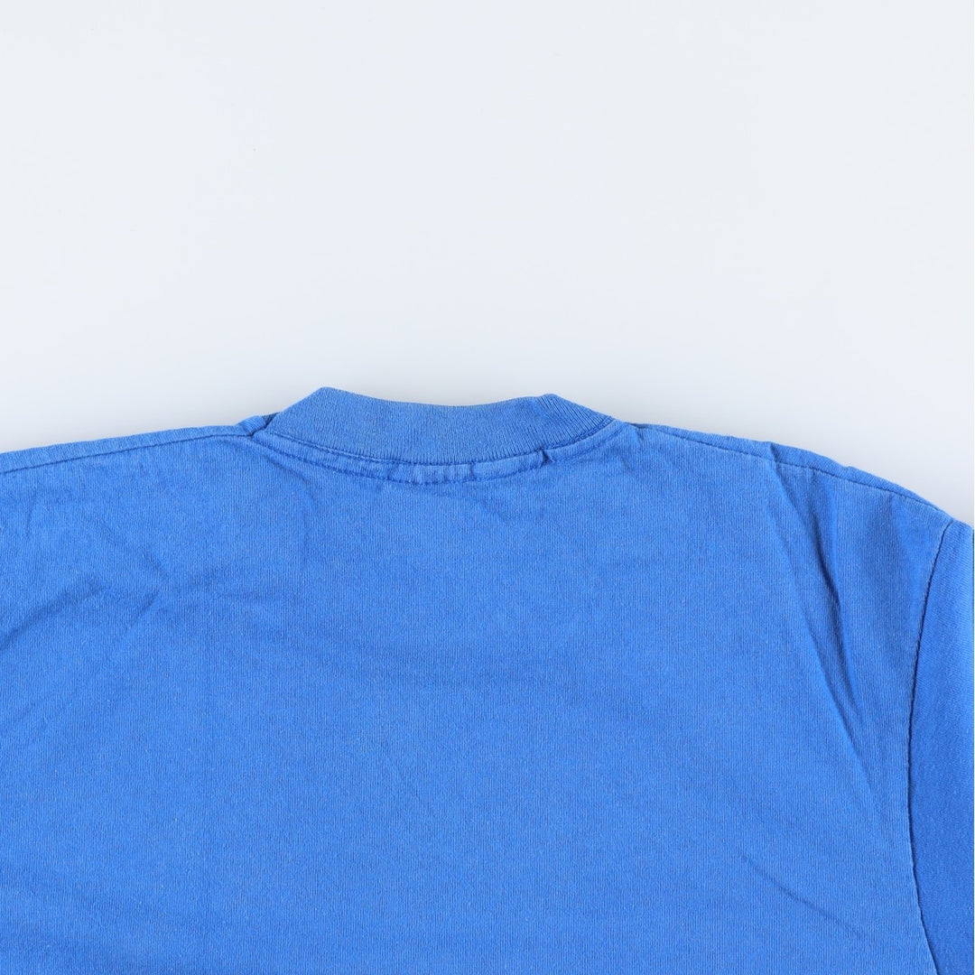 90'S Fruit of the Loom printed T-shirt, made in the USA, men's size L, vintage cotton blue type Vintage Second Hand