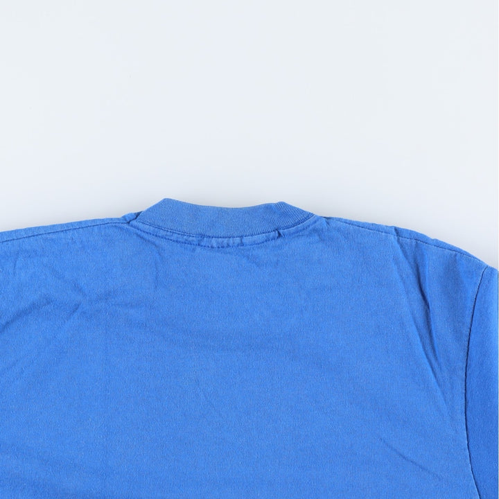 90'S Fruit of the Loom printed T-shirt, made in the USA, men's size L, vintage cotton blue type Vintage Second Hand