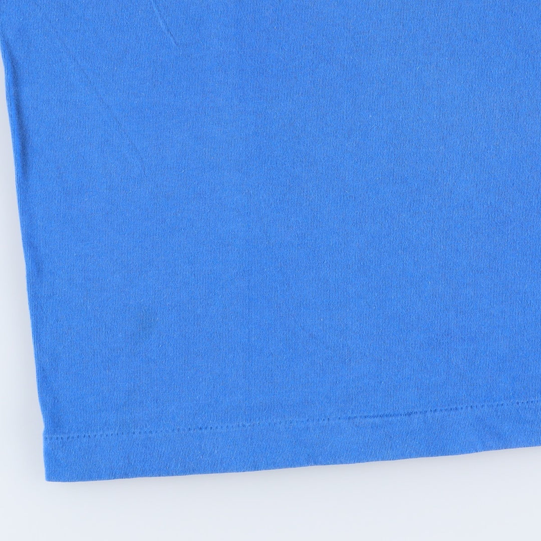 90'S Fruit of the Loom printed T-shirt, made in the USA, men's size L, vintage cotton blue type Vintage Second Hand
