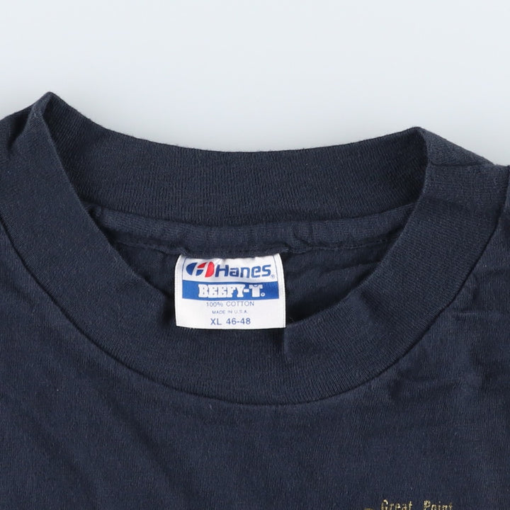 80'S Hanes BEEFY-T Blue Tag Souvenir T-Shirt, Made in USA, Men's XL Equivalent, Vintage cotton navy blue type Vintage Second Hand