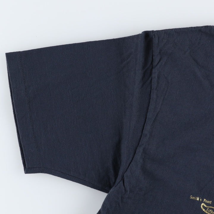 80'S Hanes BEEFY-T Blue Tag Souvenir T-Shirt, Made in USA, Men's XL Equivalent, Vintage cotton navy blue type Vintage Second Hand