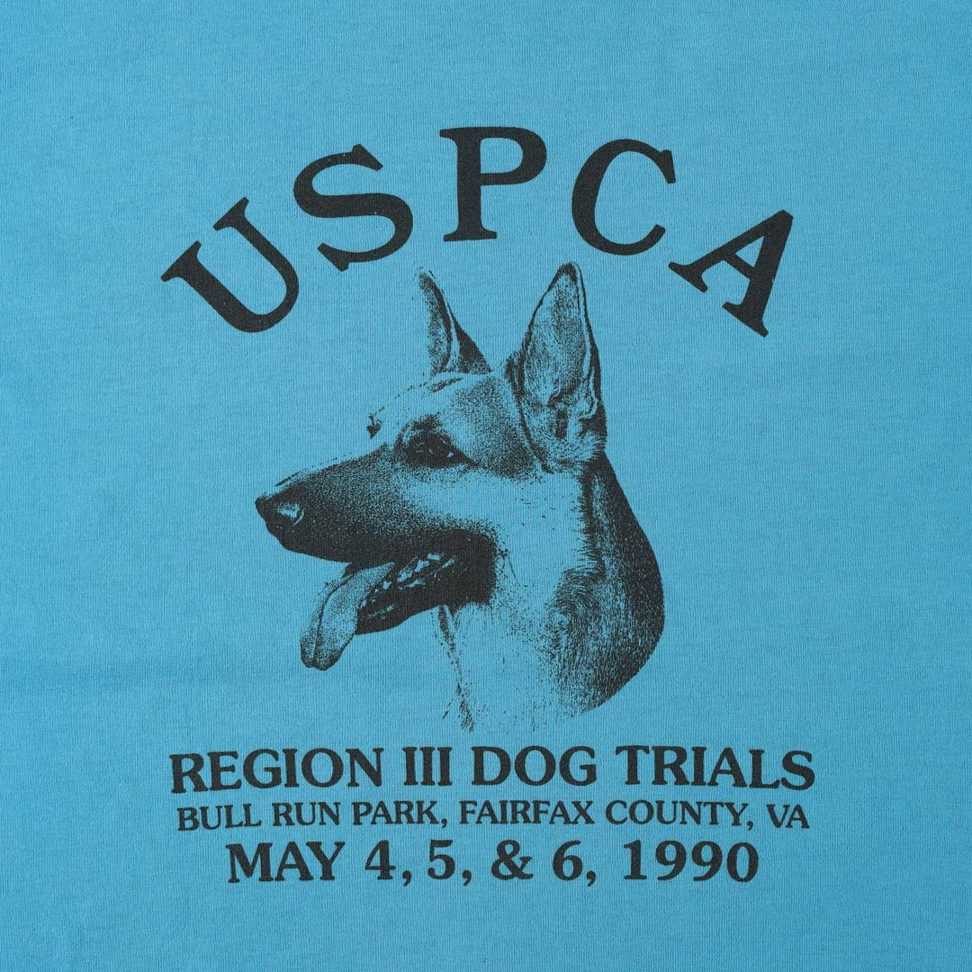 90'S Screen Stars Best Dog Print T-Shirt, Made in USA, Men's Size L (approx.), Vintage cotton Blue type light blue Vintage Second Hand