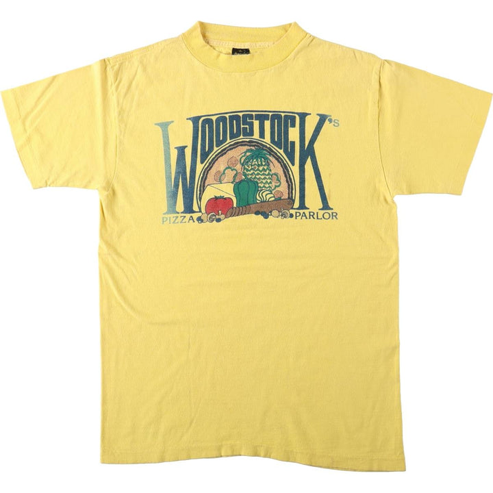 ~90'S Anvil Print T-Shirt, Made in USA, Men's Size L (Equivalent), Vintage cotton yellow type Vintage Second Hand