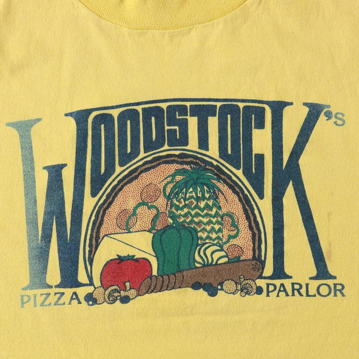~90'S Anvil Print T-Shirt, Made in USA, Men's Size L (Equivalent), Vintage cotton yellow type Vintage Second Hand