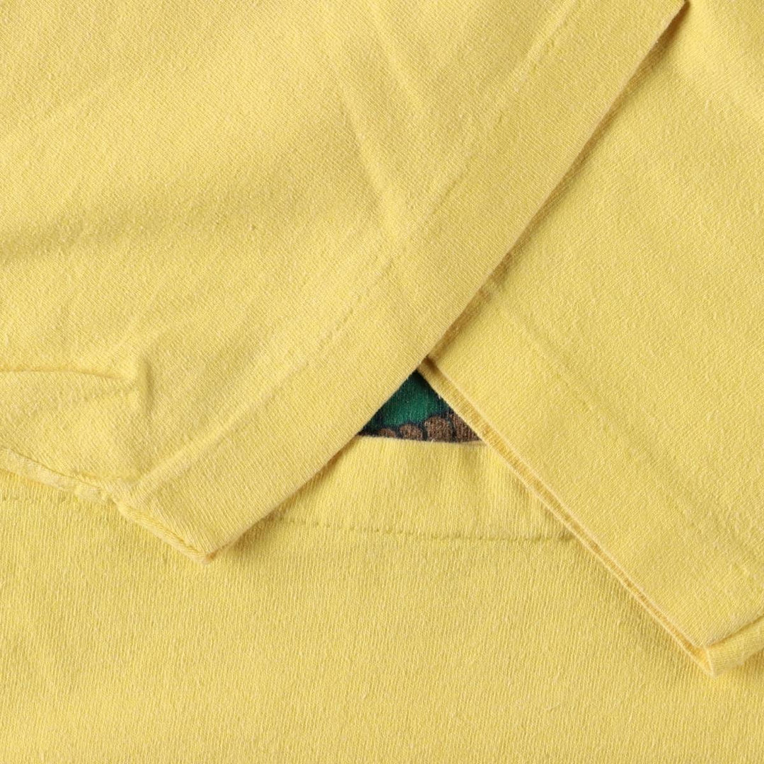 ~90'S Anvil Print T-Shirt, Made in USA, Men's Size L (Equivalent), Vintage cotton yellow type Vintage Second Hand