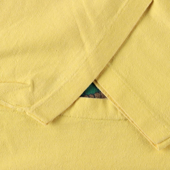 ~90'S Anvil Print T-Shirt, Made in USA, Men's Size L (Equivalent), Vintage cotton yellow type Vintage Second Hand
